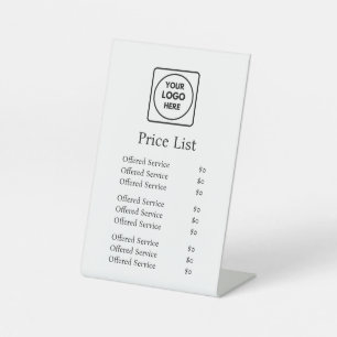 Grey logo   Modern Business Custom Price List Pedestal Sign