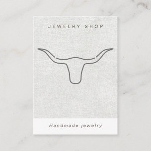 Grey Longhorn Jewellery Display Card