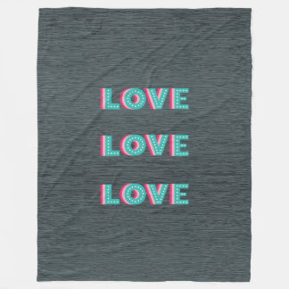 Grey Love Marquee Design Fleece Blanket