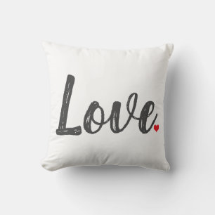 grey LOVE texture letters with red HEART   Cushion