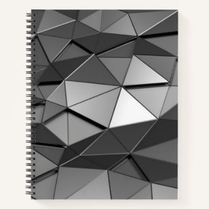 Grey Low-Poly Bullet Journal / Lined Notebook
