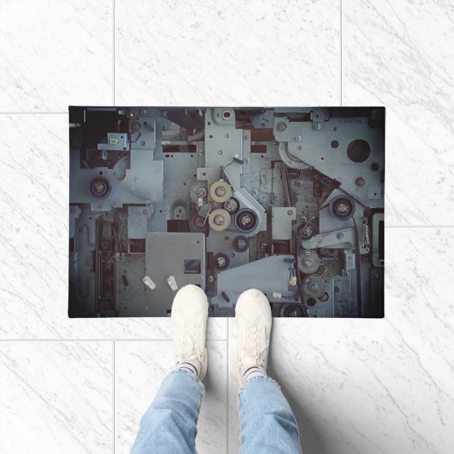 Grey Machinery Mechanical Robotic Funny Cool Geeky Doormat (Indoor)