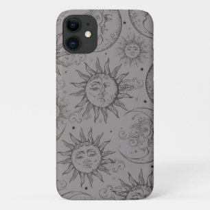 Grey Magic Vintage Celestial Sun Moon Stars Case-Mate iPhone Case