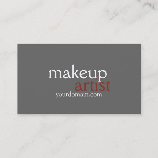 Grey Makeup Artist Business Card (Front)