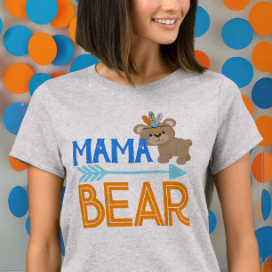 Grey Mama Bear Wild One Woodland Birthday T-Shirt