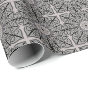 Grey Mandala Wrapping Paper
