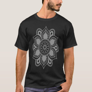 Grey Mandala Yoga Meditation Reiki New Age Goth T-Shirt
