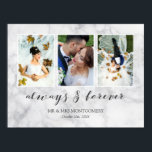 Grey Marble Always & Forever Wedding Photo Collage Poster<br><div class="desc">Beautiful wedding photo collage with three of your photos inside thin white frames on a grey marble print. Always & forever written in a wonderful dark grey calligraphy script. Personalise with three wedding photos,  your names,  and wedding date!</div>