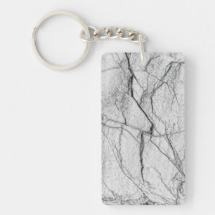 Grey Marble Dappled Concrete Look Key Ring