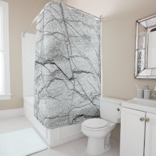 Grey Marble Dappled Concrete Shower Curtain
