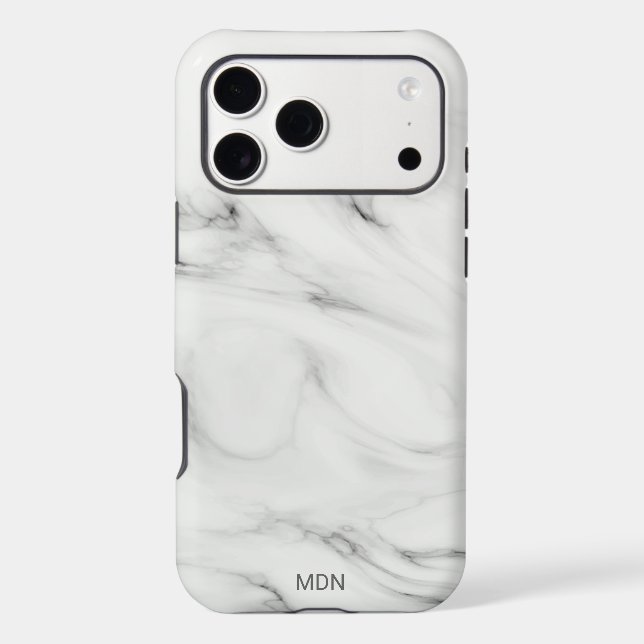 Grey Marble Geode with Monogram (Back)