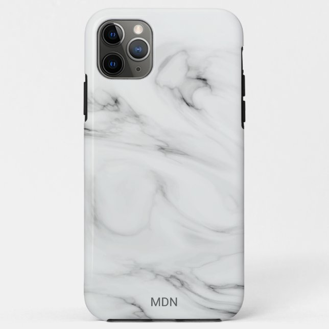 Grey Marble Geode with Monogram Case-Mate iPhone Case (Back)