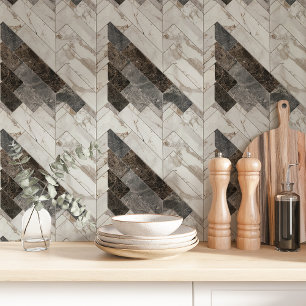 Grey Marble Geometric Wallpaper