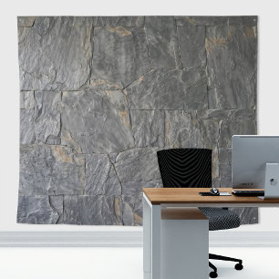 Grey Marble large stone slabs wall with veins Tapestry