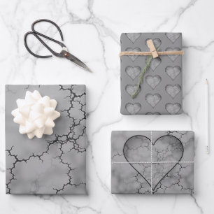 Grey Marble Pattern Father's Day Wrapping Paper Sheet