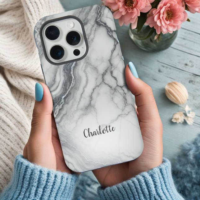 Grey Marble Personalised iPhone Case (Creator Uploaded)