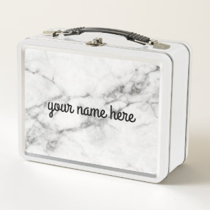 Grey Marble Personalised Lunch Box