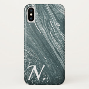 Grey Marble Polished Stone Imitation & Monogram Case-Mate iPhone Case