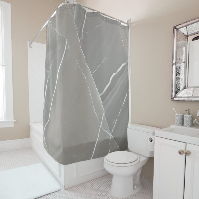 Grey Marble Shower Curtain (In Situ)