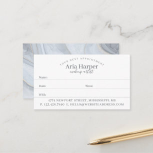 Grey Marble & Silver Geode Gold Glitter Agate Appointment Card