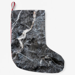 Grey marble stone small christmas stocking