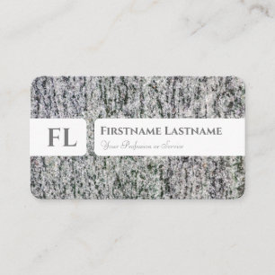 Grey marble structure monogram interior designer business card