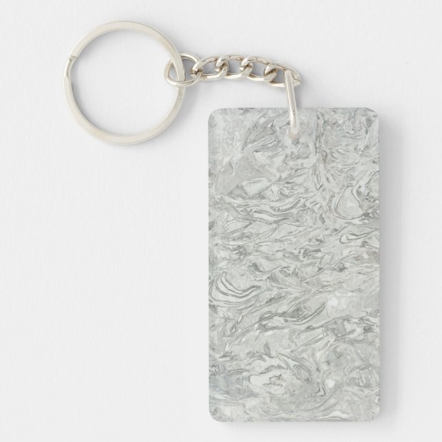 Grey marble surface pattern key ring (Front)