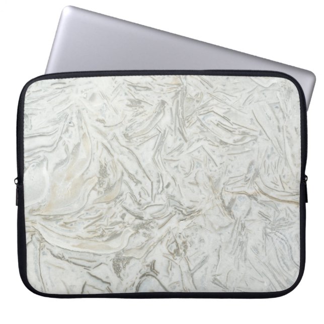 Grey marble surface pattern laptop sleeve (Front)