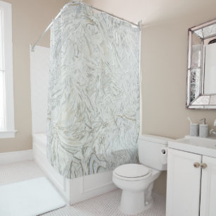 Grey marble surface pattern shower curtain