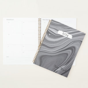 Grey Marble Swirl Customised Planner