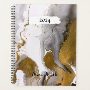 Grey Marble Swirl Customized Planner
