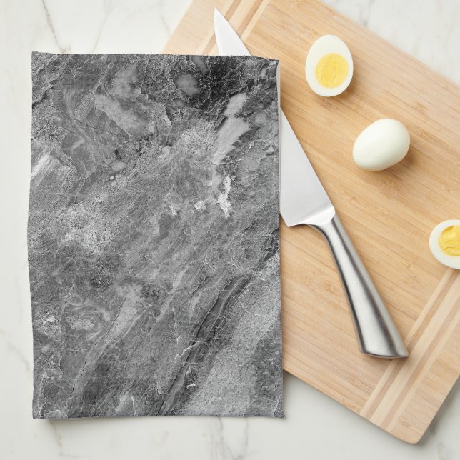 Grey marble tea towel (Quarter Fold)