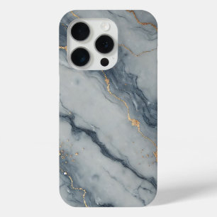 Grey Marble with Gold Speckles iPhone 15 Pro Case