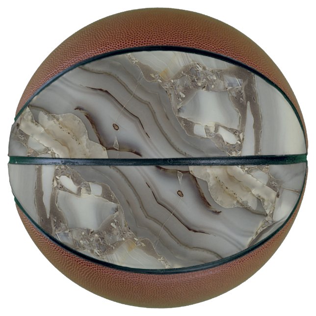 Grey Marble with Gold Vein Basketball (Front)