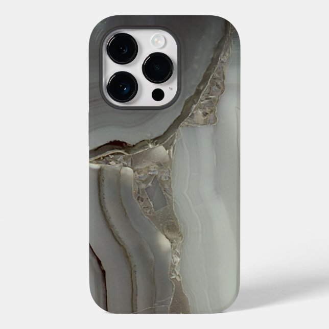 Grey Marble with Gold Vein Case-Mate iPhone Case (Back)