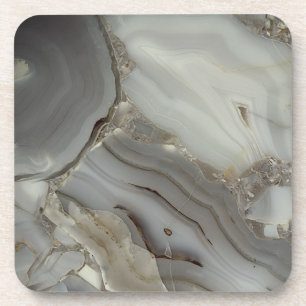 Grey Marble with Gold Vein Coaster