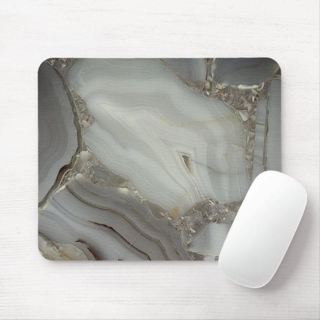 Grey Marble with Gold Vein Mouse Pad (With Mouse)
