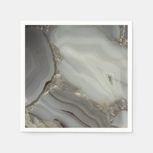 Grey Marble with Gold Vein Napkin (Front)