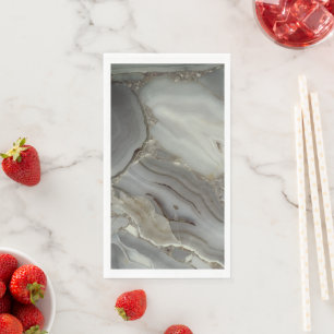 Grey Marble with Gold Vein Napkin