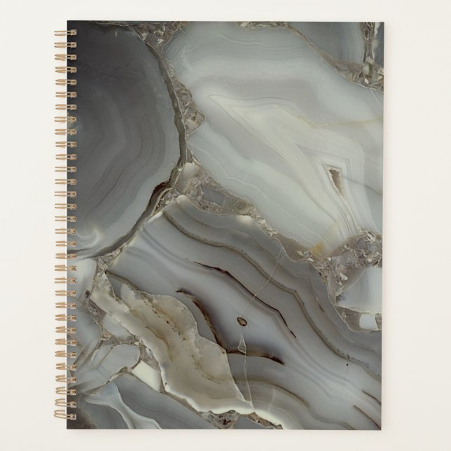 Grey Marble with Gold Vein Planner (Front)