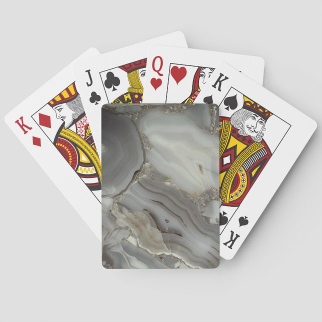 Grey Marble with Gold Vein Playing Cards (Back)