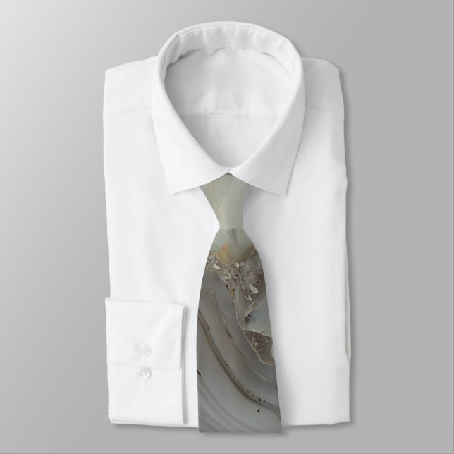 Grey Marble with Gold Vein Tie (Tied)
