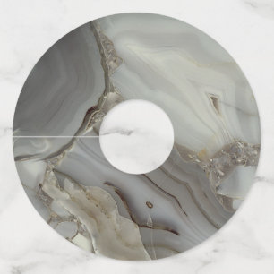 Grey Marble with Gold Vein Wine Glass Tag