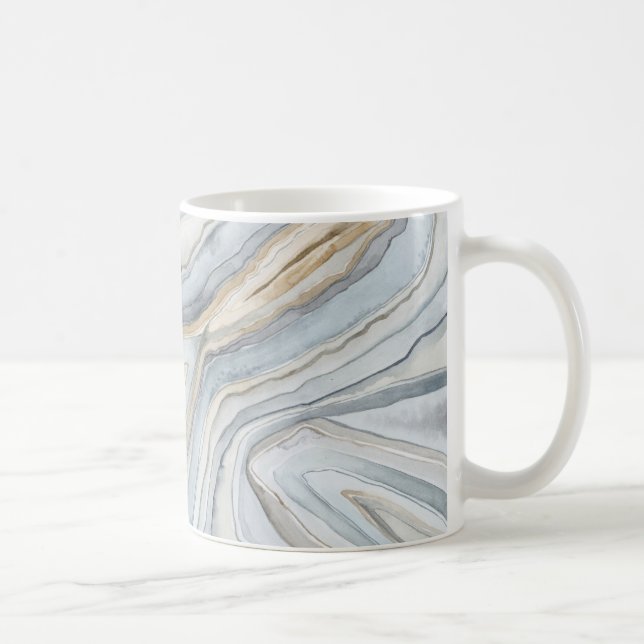 Grey Marbled Abstract Design Coffee Mug (Right)