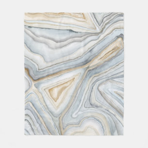 Grey Marbled Abstract Design Fleece Blanket