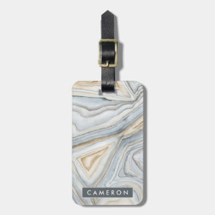 Grey Marbled Abstract Design Luggage Tag