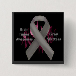 Grey Matters - Brain Tumour Awareness 15 Cm Square Badge