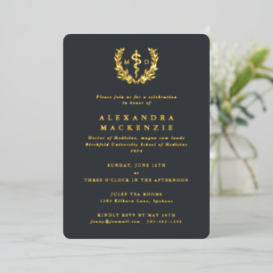 Grey MD Asclepius+Laurel Wreath Graduation Party