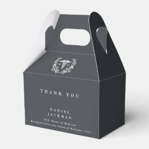 Grey MD Doctor + Caduceus Graduation Favour Box