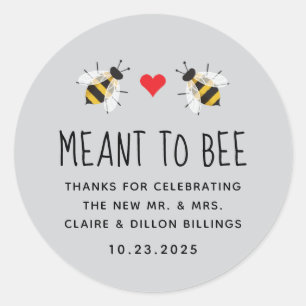Grey Meant to Bee Honey Wedding Favour Tag